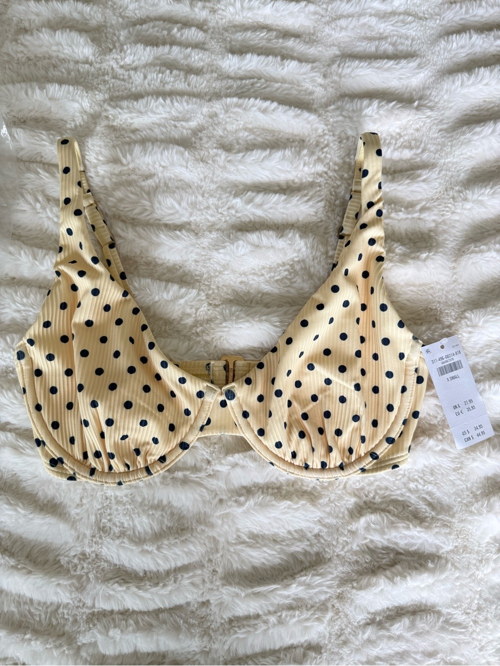 Hollister Butter Yellow Polka Dot Curve Underwire Bikini Top
